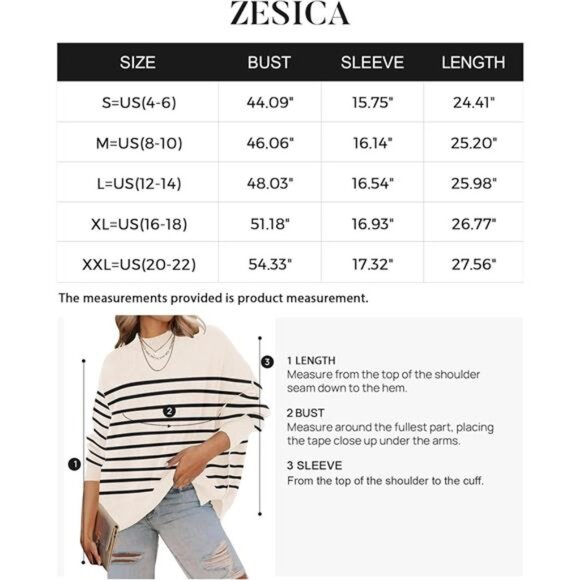 Women's Fall Casual Long Sleeve Crew Neck Sweater – Oversized Ribbed Knit - Picture 7 of 7